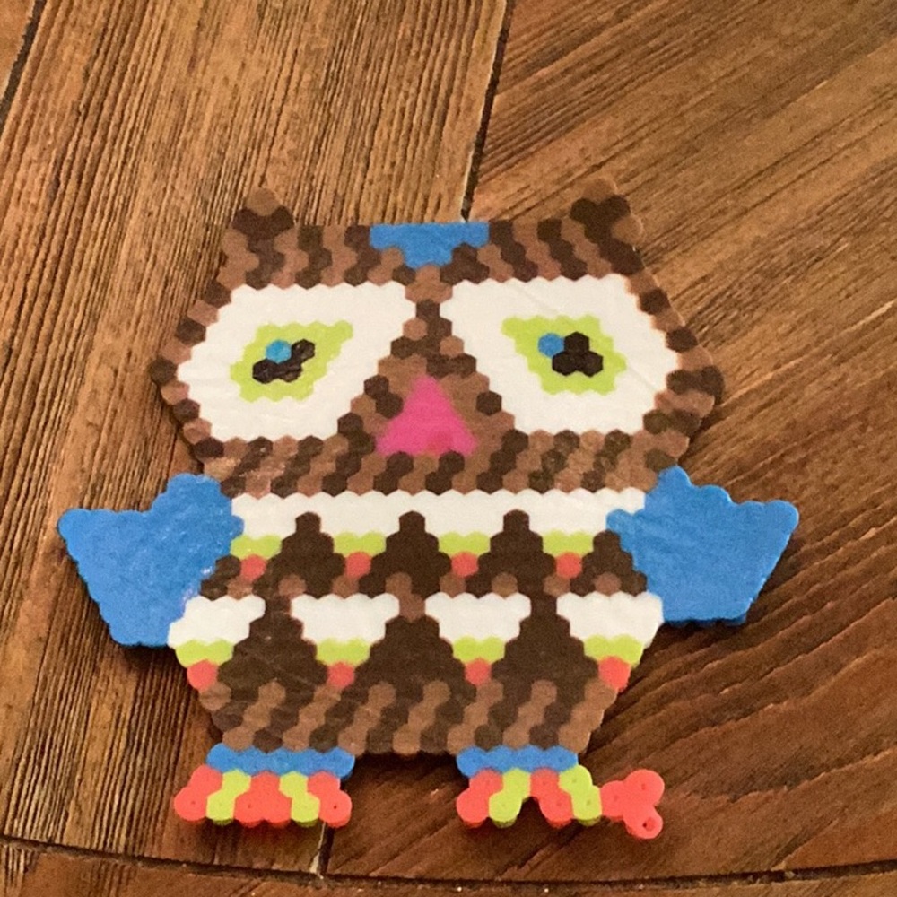 Colorful Owl Beaded Art